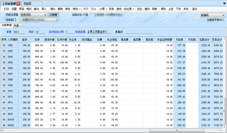 豐富的工資統計報表